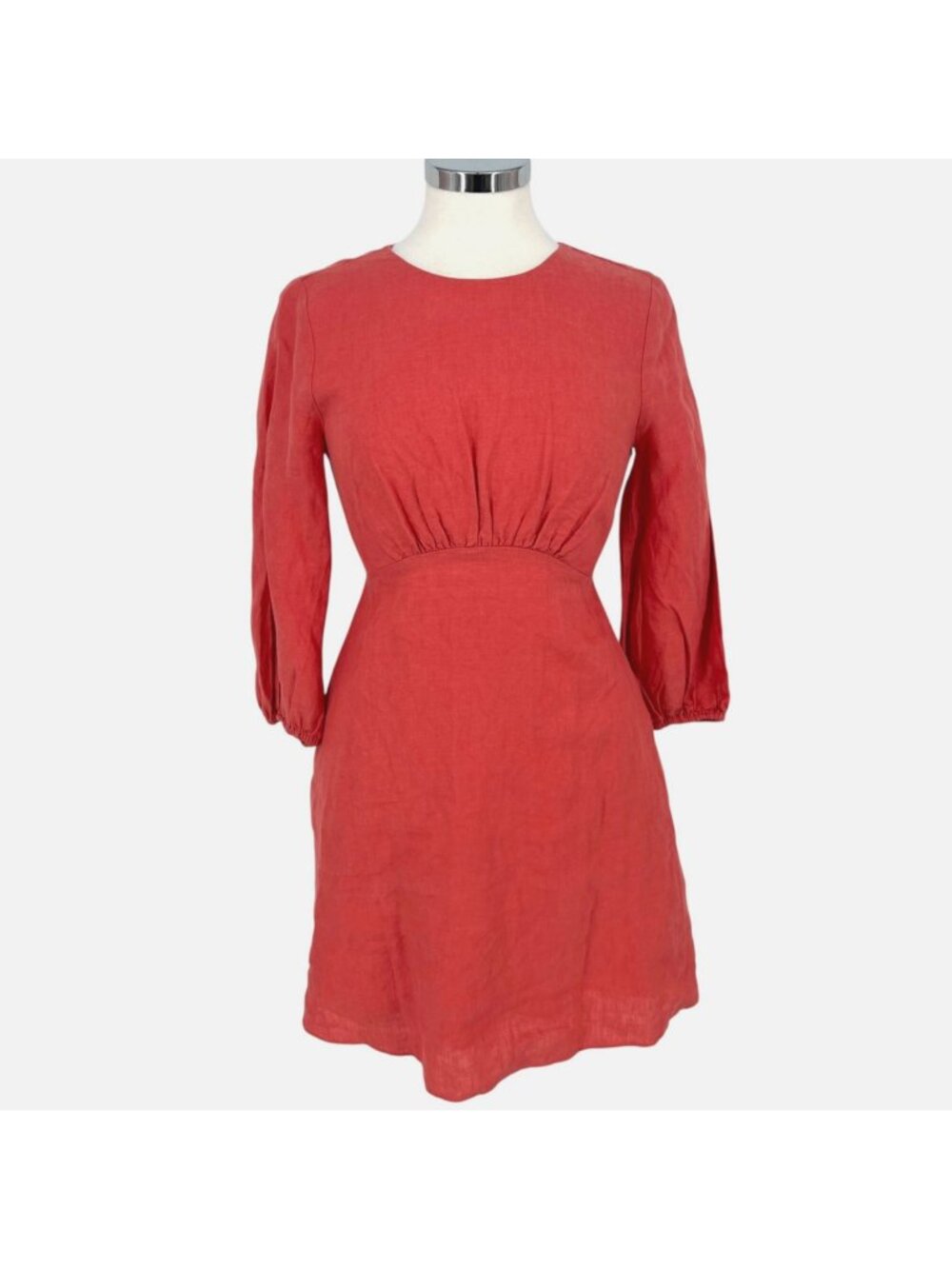 Banana Republic Lisa coastal Linen Open-Back Dress Peach Pink Salmon Size 2 NWT